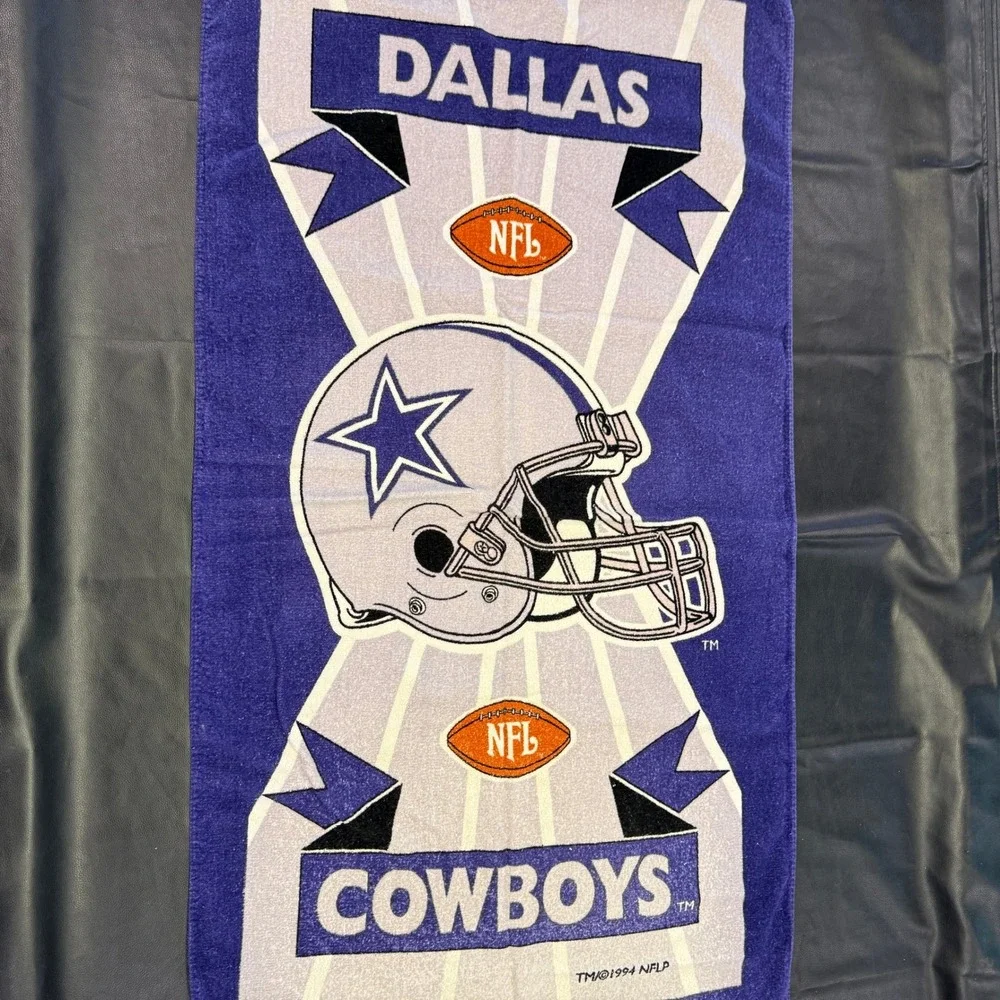NFL Beach Towel Blue 1994 Dallas Cowboys Vintage Helmet Print Cotton